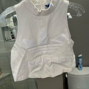 Adidas White Cropped shirt